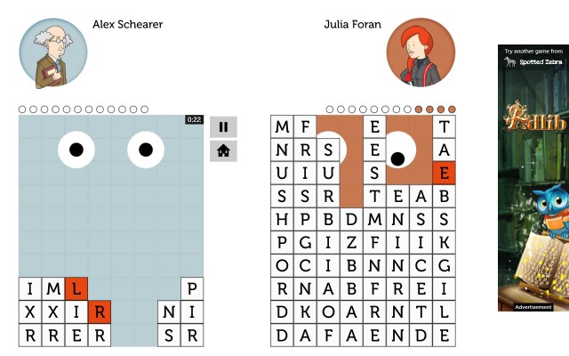 An almost full board in Scramble Legends